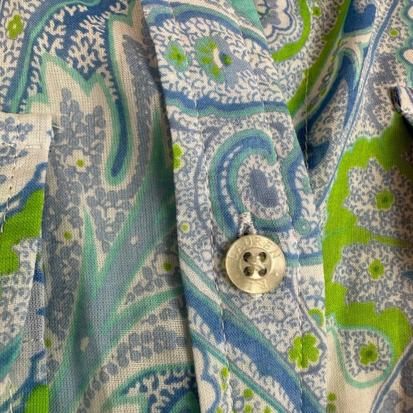 LAUREN, RALPH LAUREN Plus Lightweight Long-Sleeve Paisley Button Down | Size 1X - Picture 3 of 14